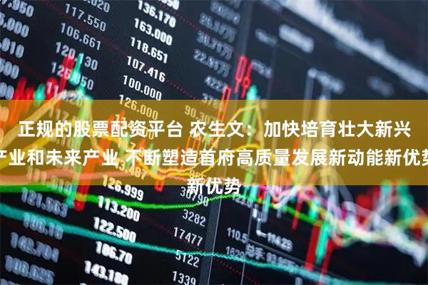 正规的股票配资平台 农生文：加快培育壮大新兴产业和未来产业 不断塑造首府高质量发展新动能新优势